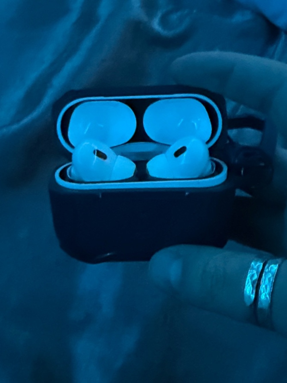 Second generation AirPod Pros plus case and dust covers. USB-C charging port.